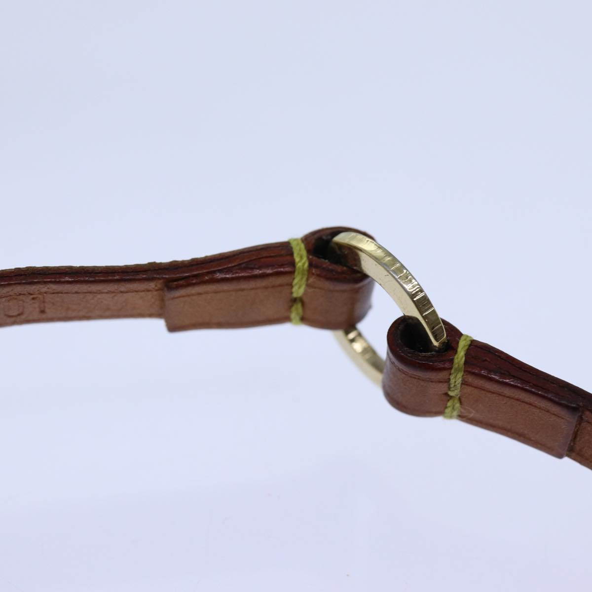 LOUIS VUITTON Belt Leather 95/38 Beige LV bs13504