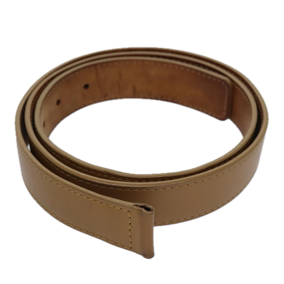 LOUIS VUITTON Belt Leather 95/38 Beige LV bs13504