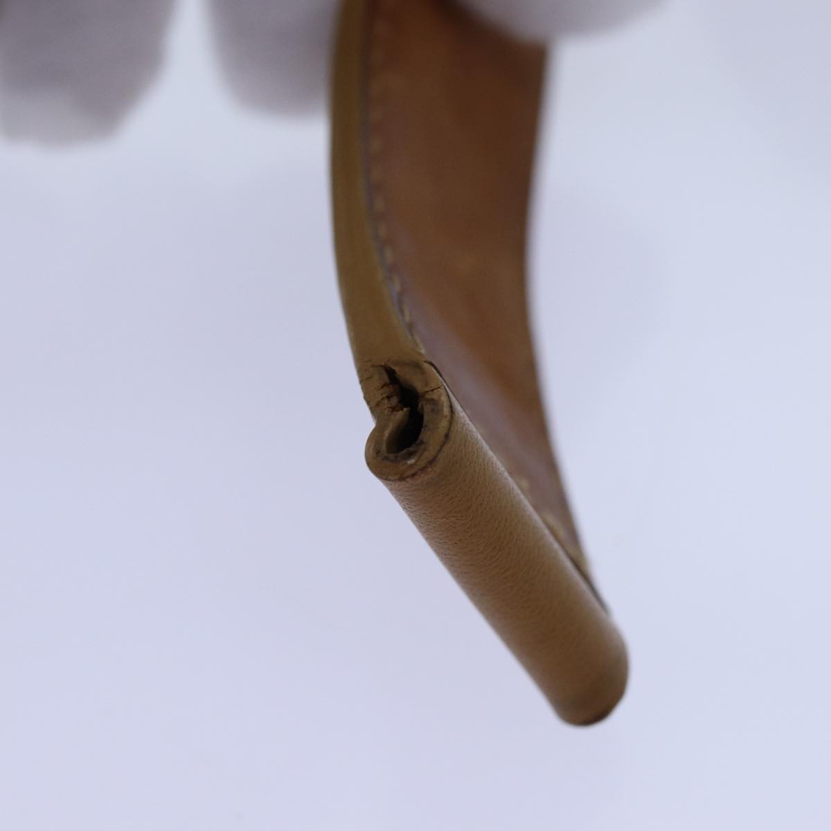 LOUIS VUITTON Belt Leather 95/38 Beige LV bs13504