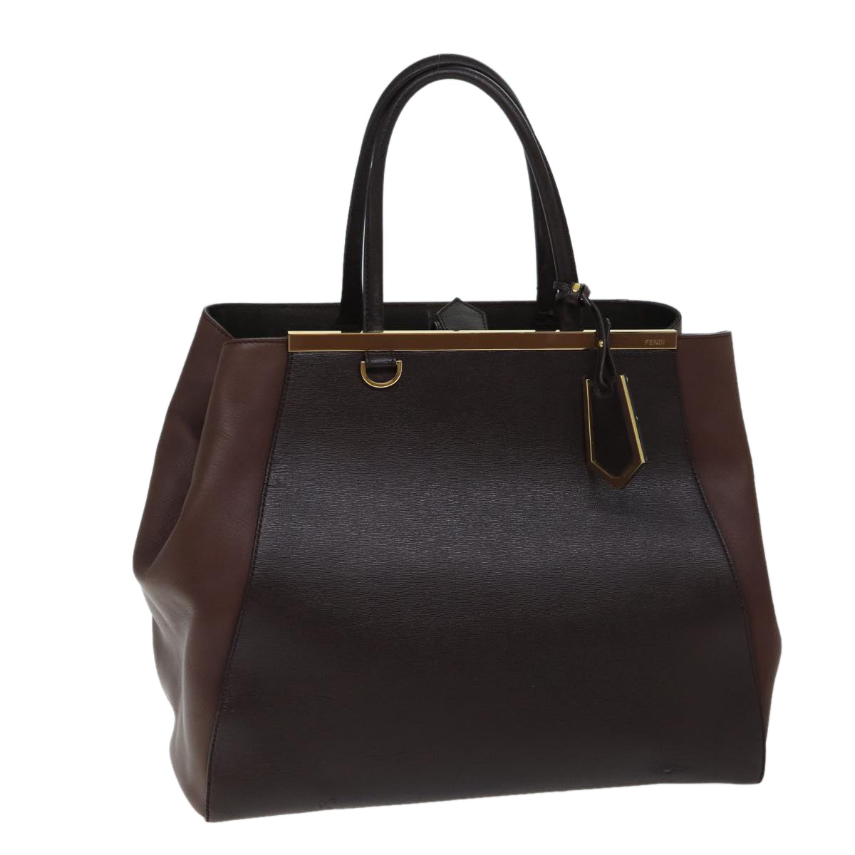 Luxury FendiTo joule Hand Bag Leather Brownbs13527