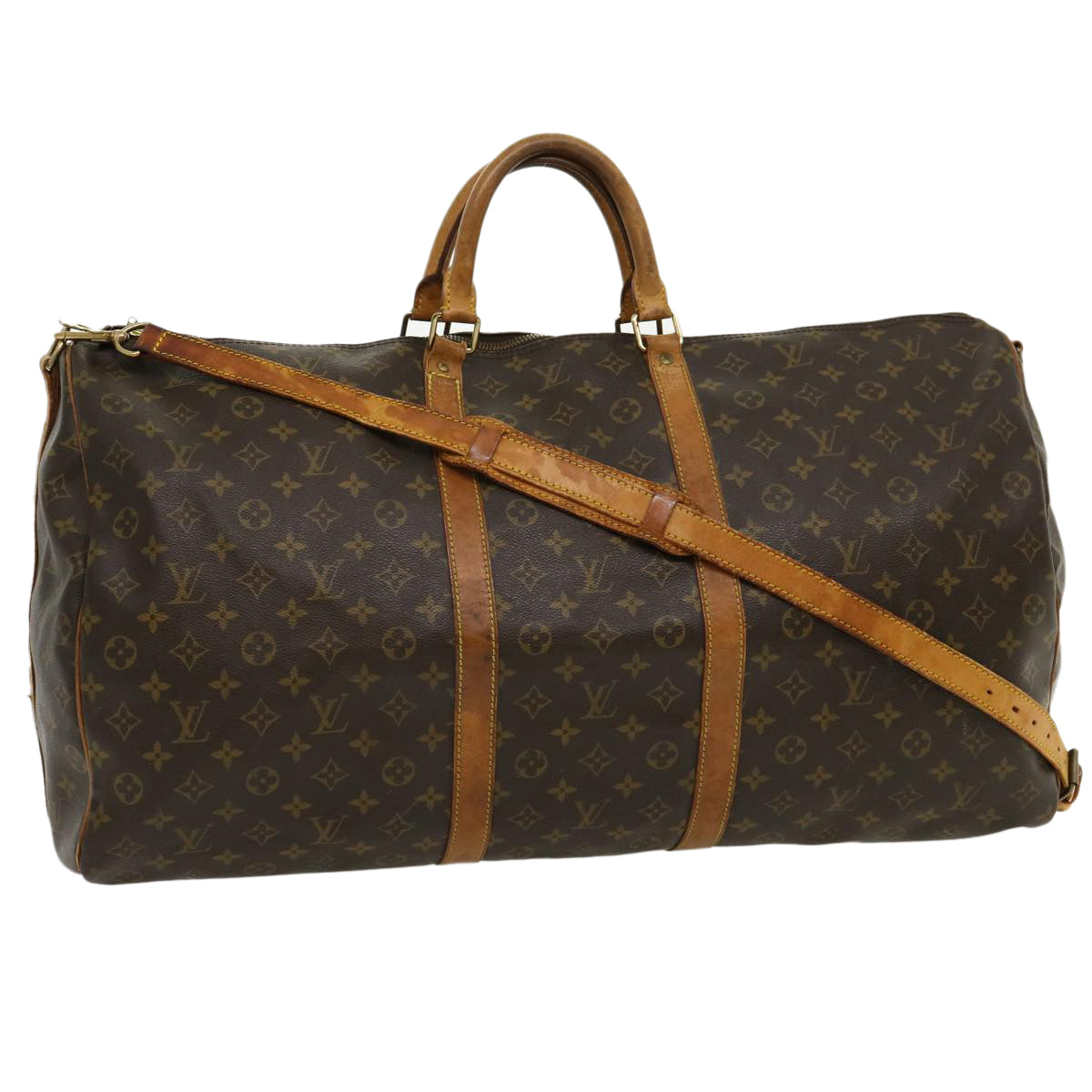 LOUIS VUITTON Monogram Keepall Bandouliere 60 Boston Bag M41412 LV bs1358