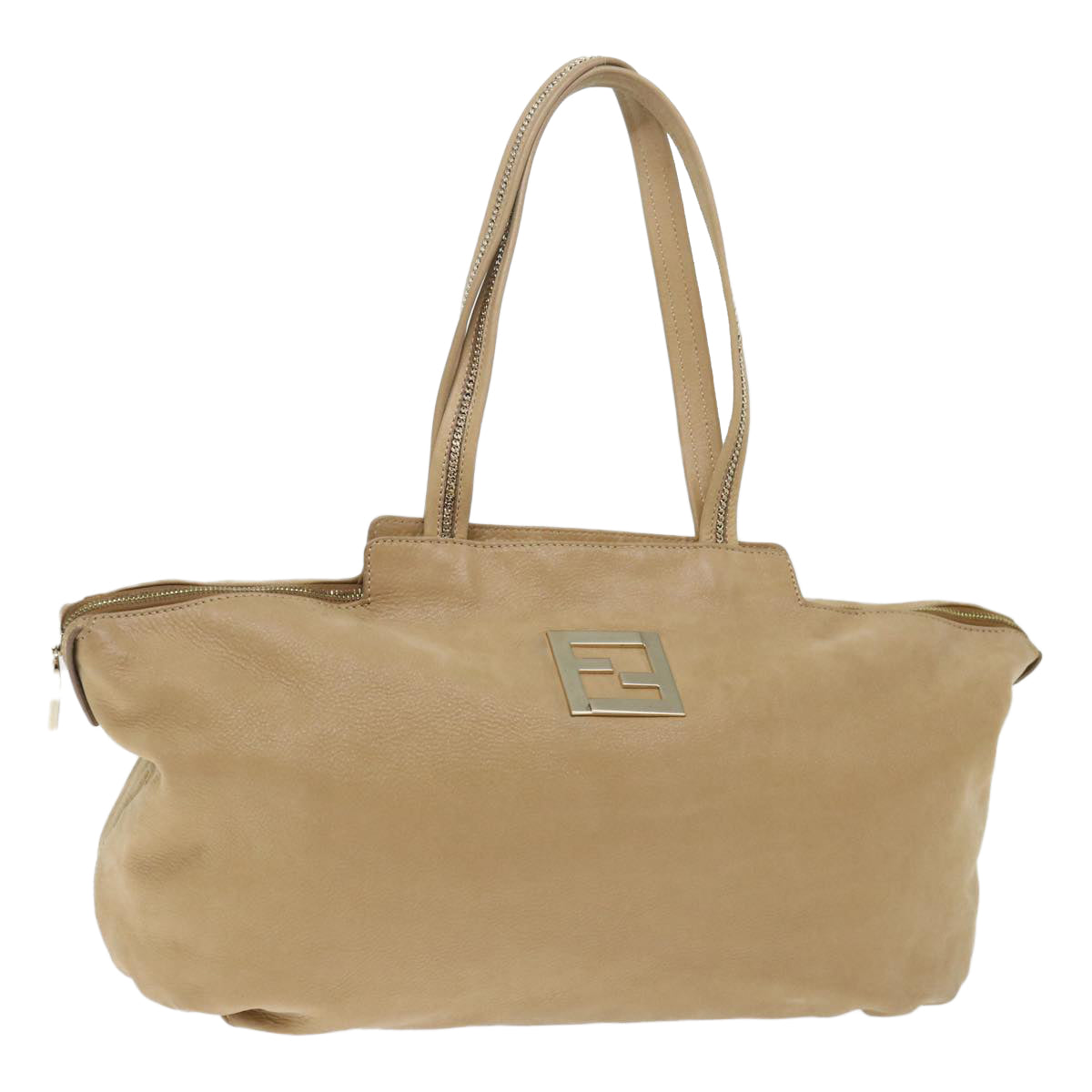 Luxury Fendi Shoulder Bag Leather Beigebs13601