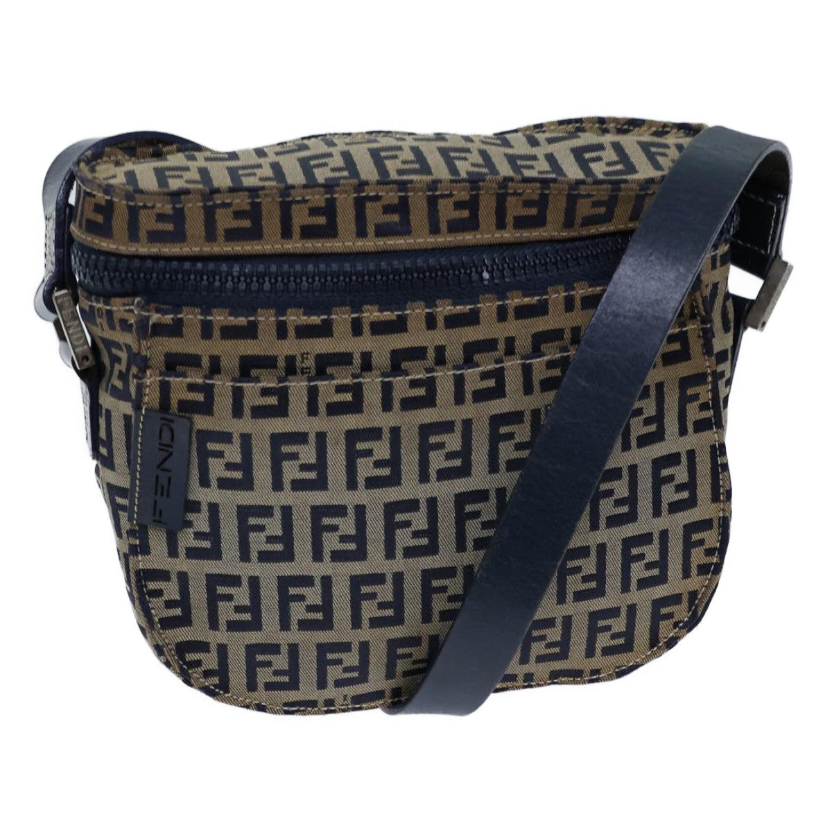 Luxury Fendi Zucchino Canvas Shoulder Bag Navybs13705
