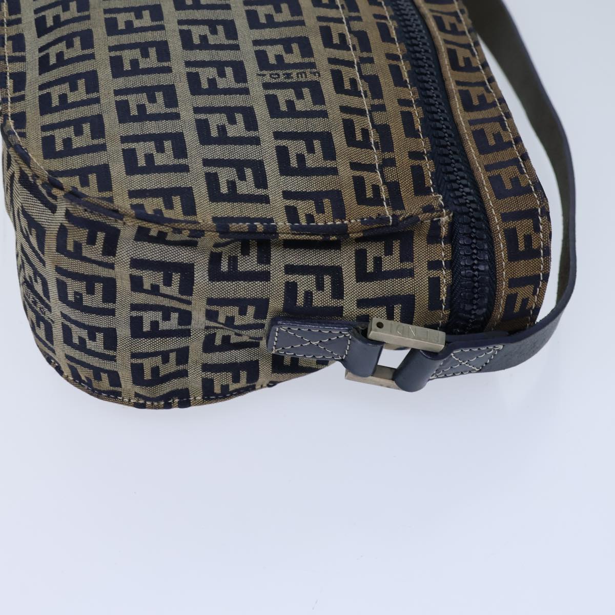 Luxury Fendi Zucchino Canvas Shoulder Bag Navybs13705