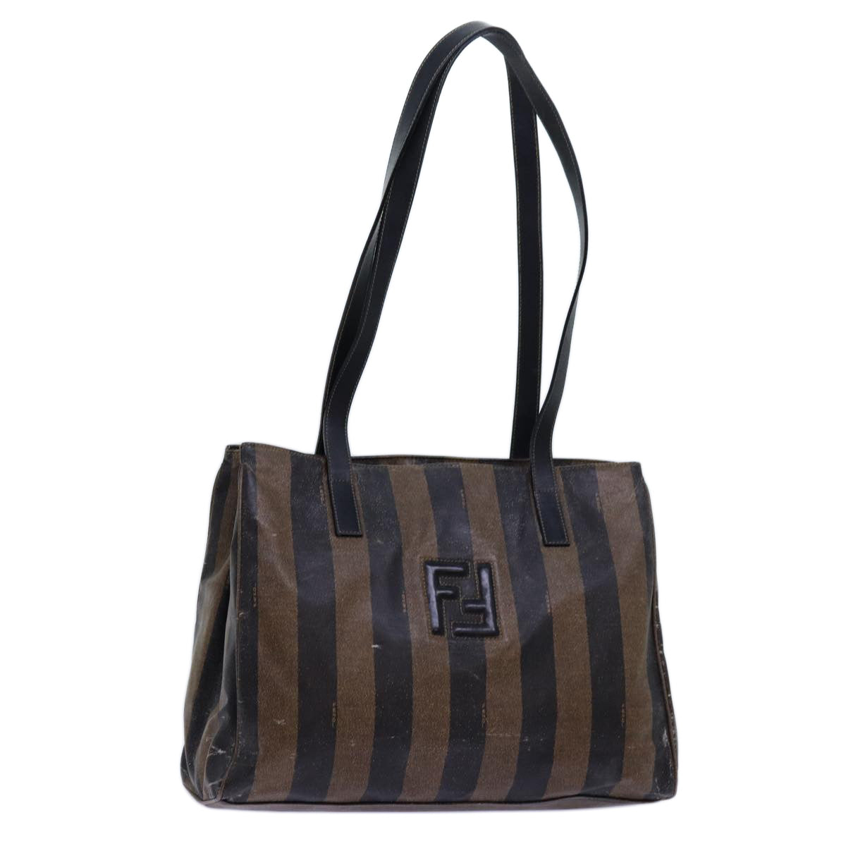 Luxury Fendi Pecan Canvas Shoulder Bag Coated Canvas Black Brownbs13718