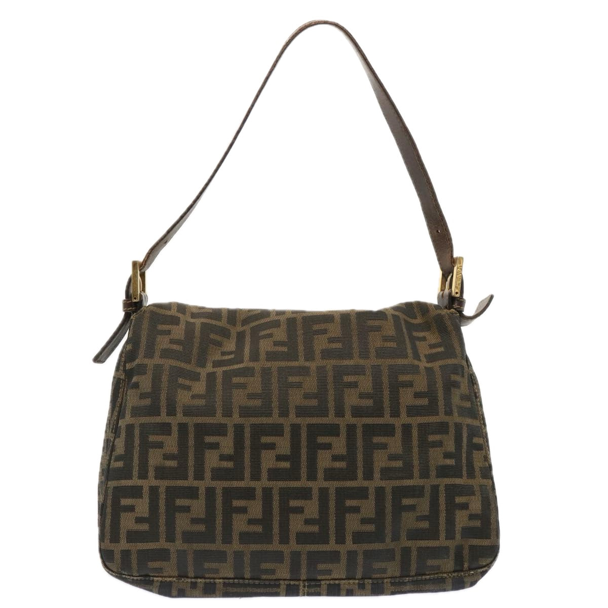 Luxury Fendi Zucca Canvas Mamma Baguette Shoulder Bag Brownbs13764