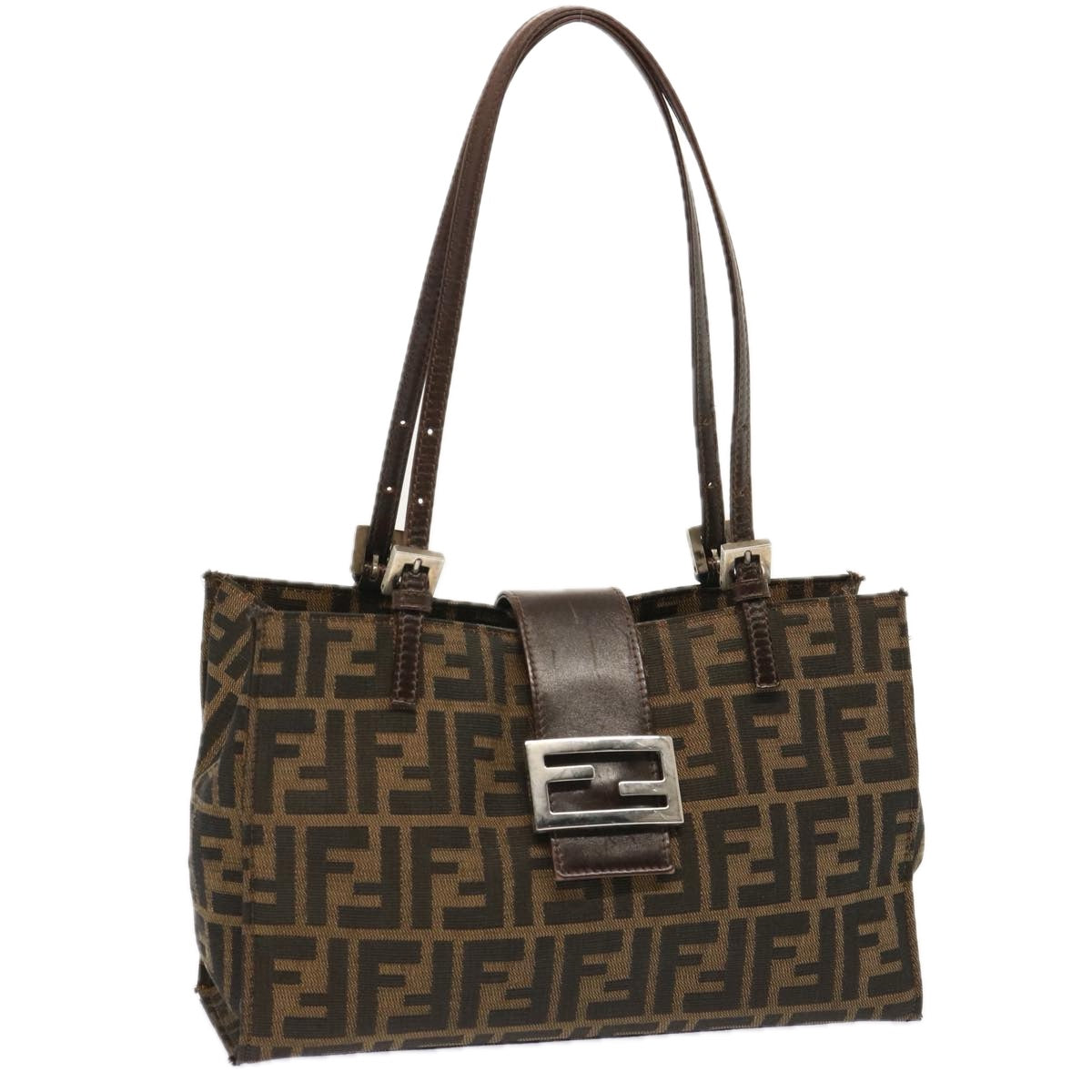 Luxury Fendi Zucca Canvas Shoulder Bag Brownbs13765