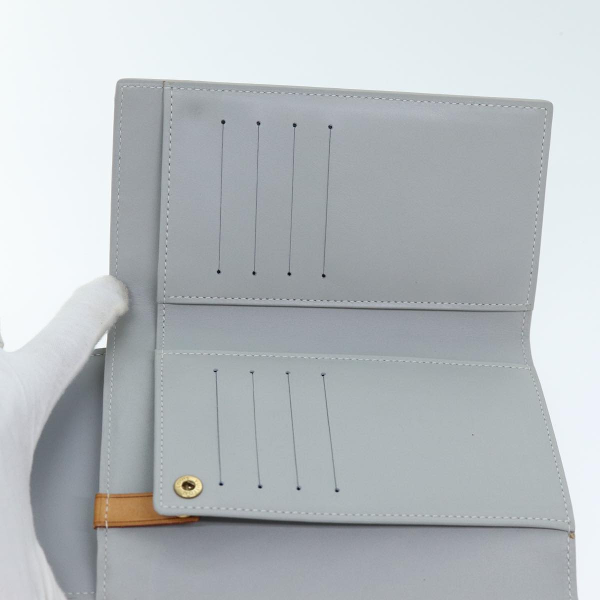 LOUIS VUITTON Monogram Vernis Walker Shoulder Wallet Gris M91031 LV bs13786