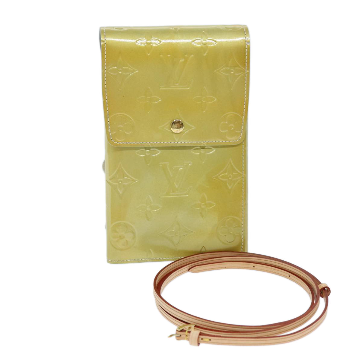 LOUIS VUITTON Monogram Vernis Walker Shoulder Wallet Gris M91031 LV bs13786
