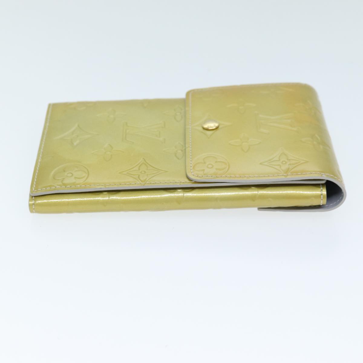 LOUIS VUITTON Monogram Vernis Walker Shoulder Wallet Gris M91031 LV bs13786