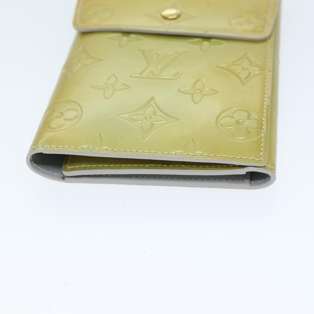 LOUIS VUITTON Monogram Vernis Walker Shoulder Wallet Gris M91031 LV bs13786
