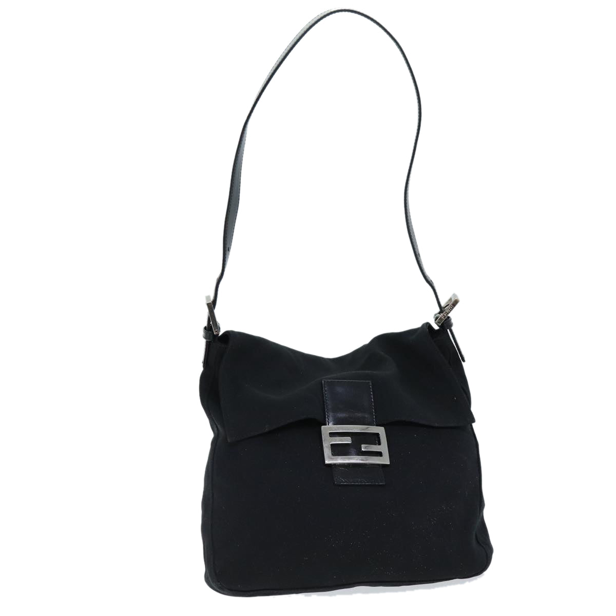 Luxury Fendi Mamma Shoulder Bag Nylon Blackbs14019