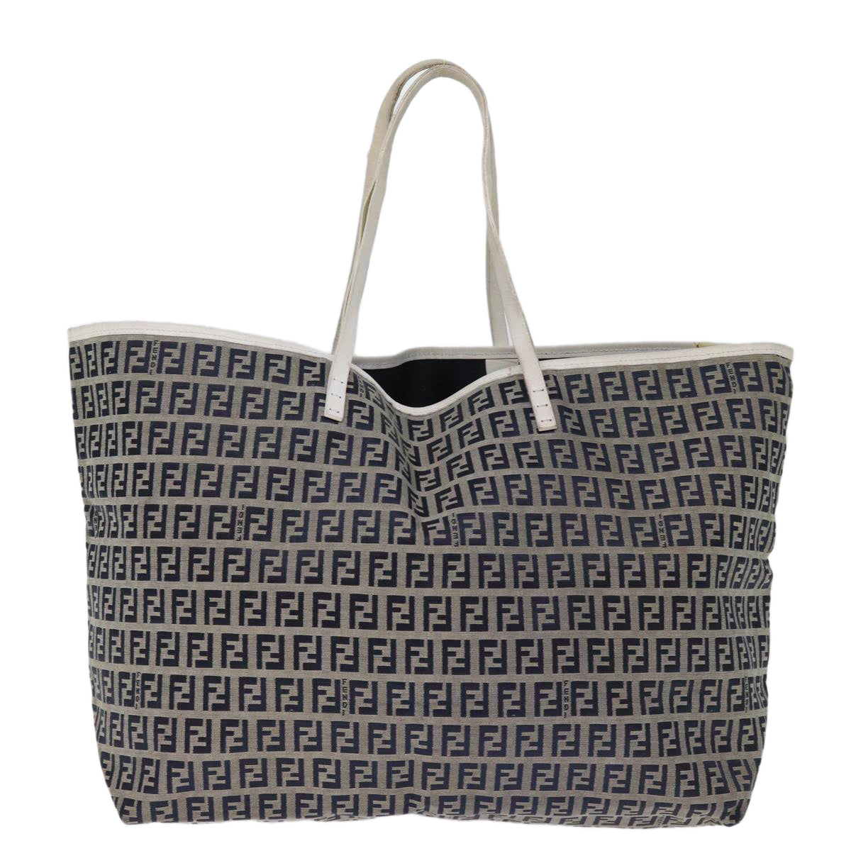 Luxury Fendi Zucchino Canvas Tote Bag Navybs14129