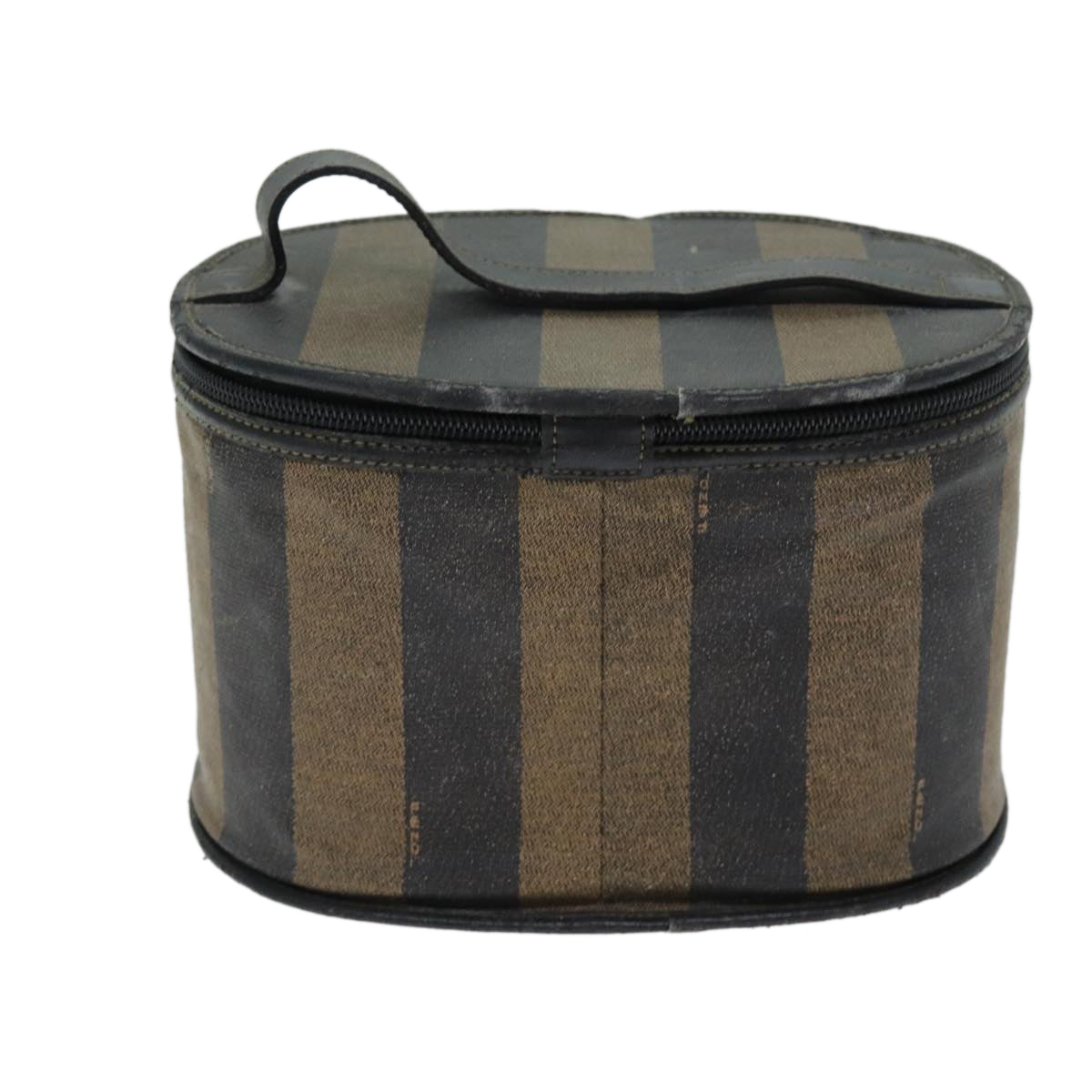 Luxury Fendi Pecan Canvas Vanity Cosmetic Pouch Black Brownbs14130