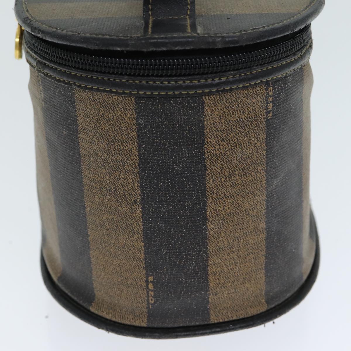 Luxury Fendi Pecan Canvas Vanity Cosmetic Pouch Black Brownbs14130