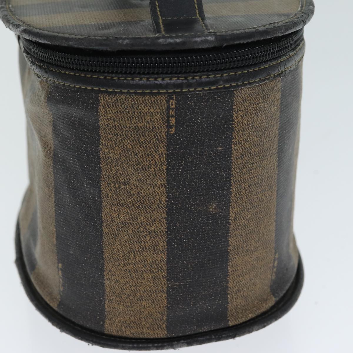 Luxury Fendi Pecan Canvas Vanity Cosmetic Pouch Black Brownbs14130
