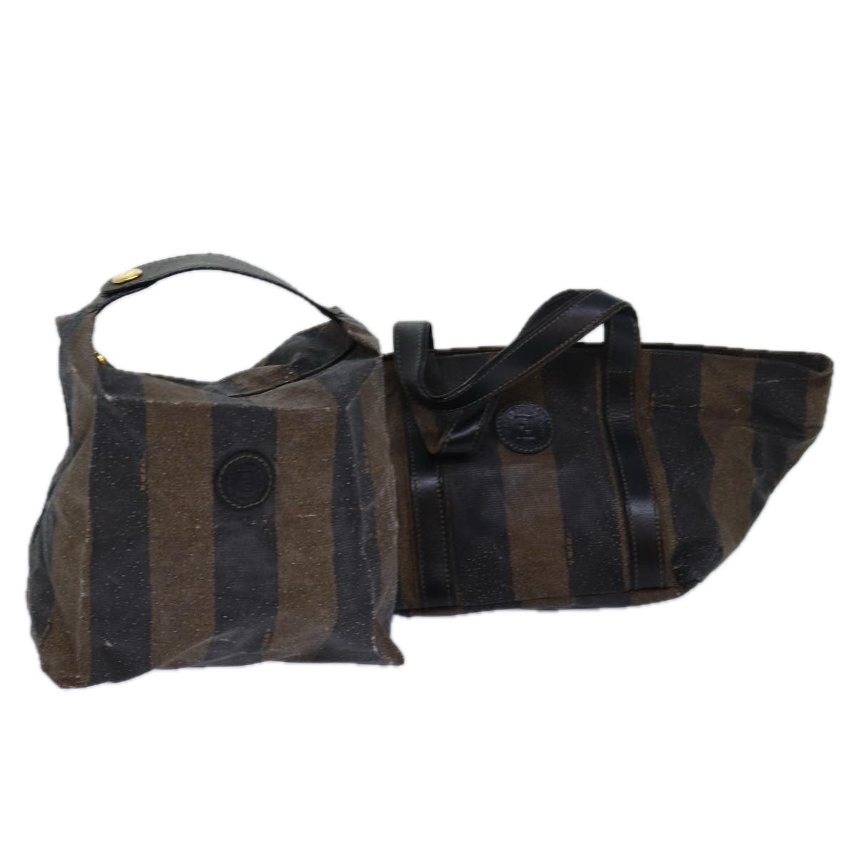 Luxury Fendi Pecan Canvas Pouch Hand Bag 2Set Black Brownbs14158