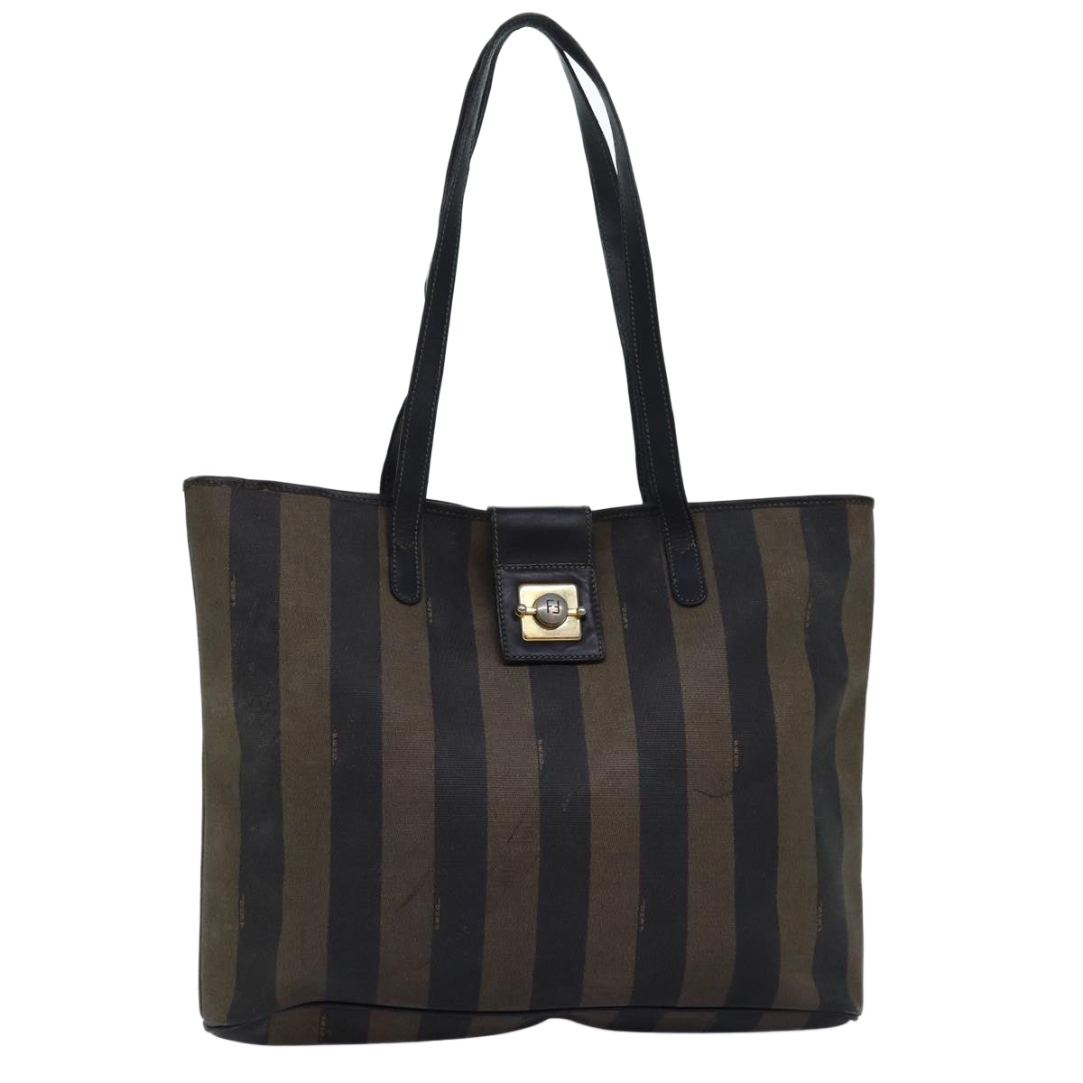 Luxury Fendi Pecan Canvas Tote Bag Brown Blackbs14185