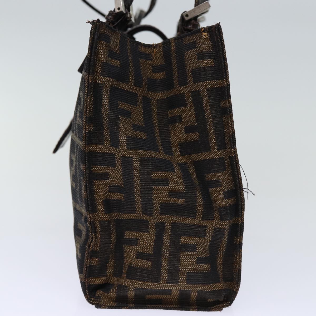 Luxury Fendi Zucca Canvas Hand Bag Brown Blackbs14225