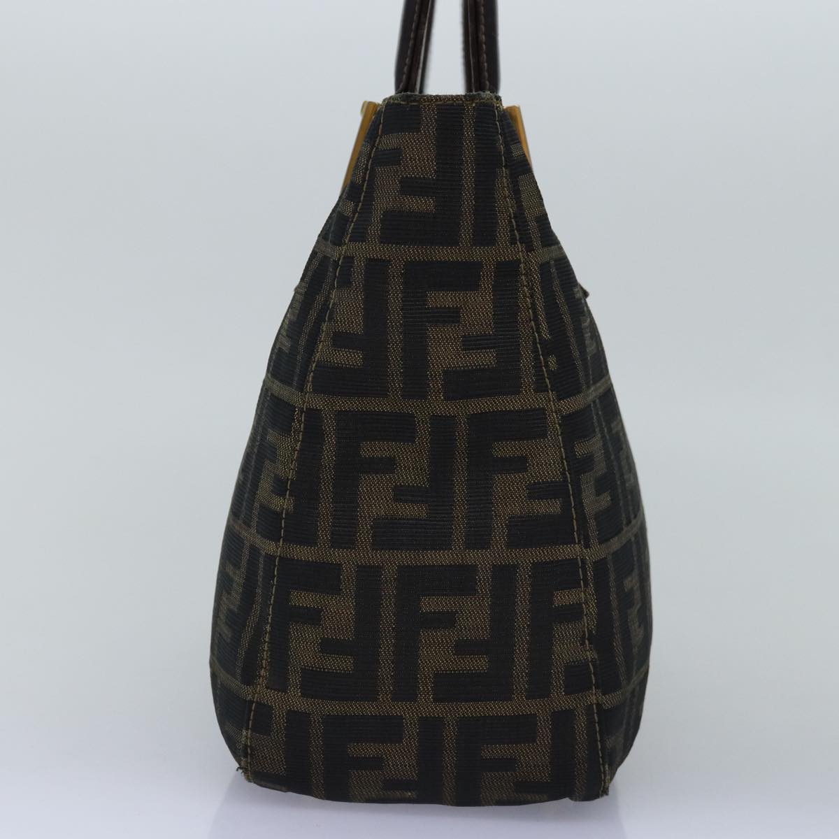 Luxury Fendi Zucca Canvas Hand Bag Brown Blackbs14249