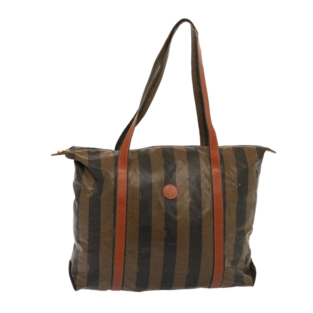 Luxury Fendi Pecan Canvas Tote Bag Brown Blackbs14250