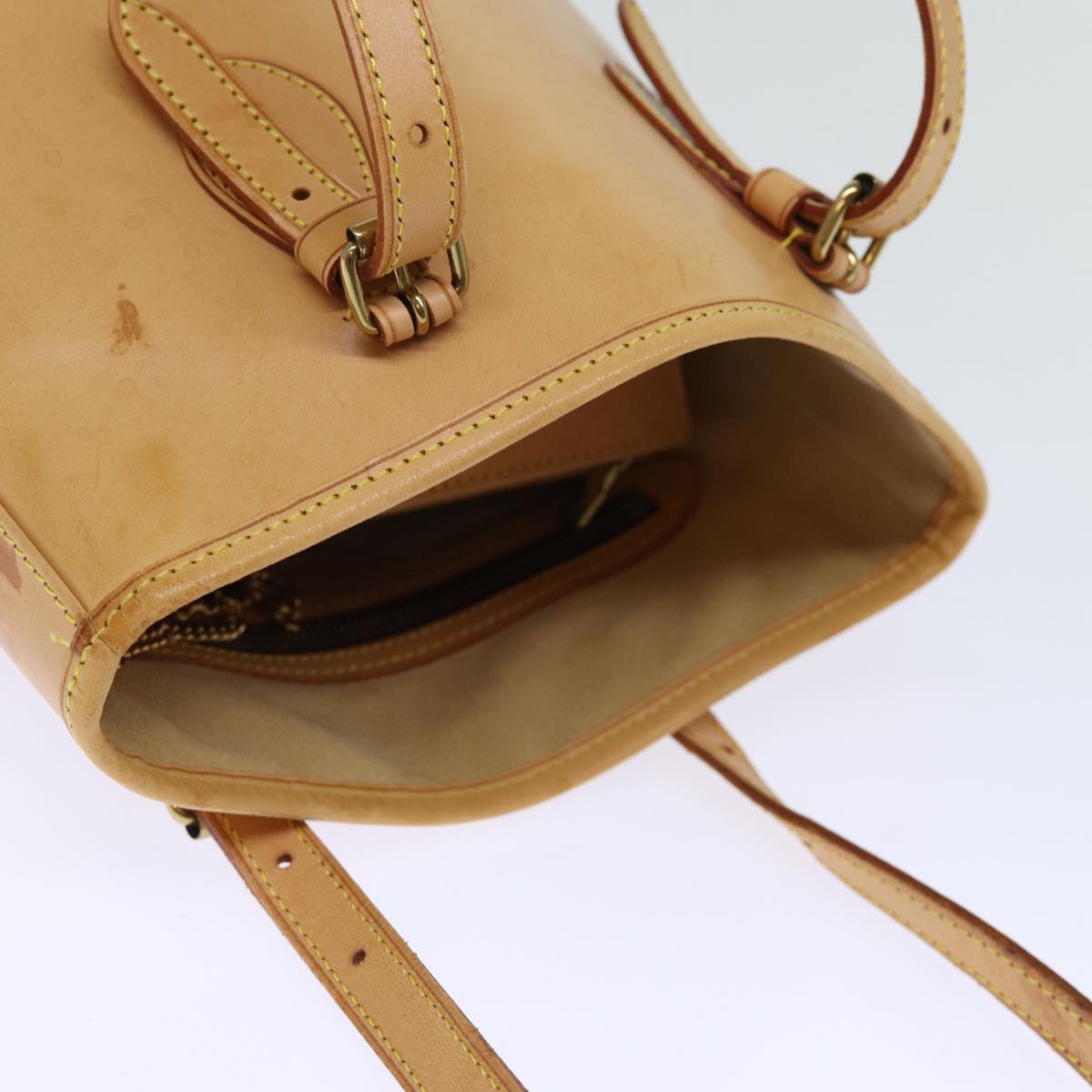 LOUIS VUITTON Nomad Leather Bucket PM Shoulder Bag Beige M85001 LV bs14310