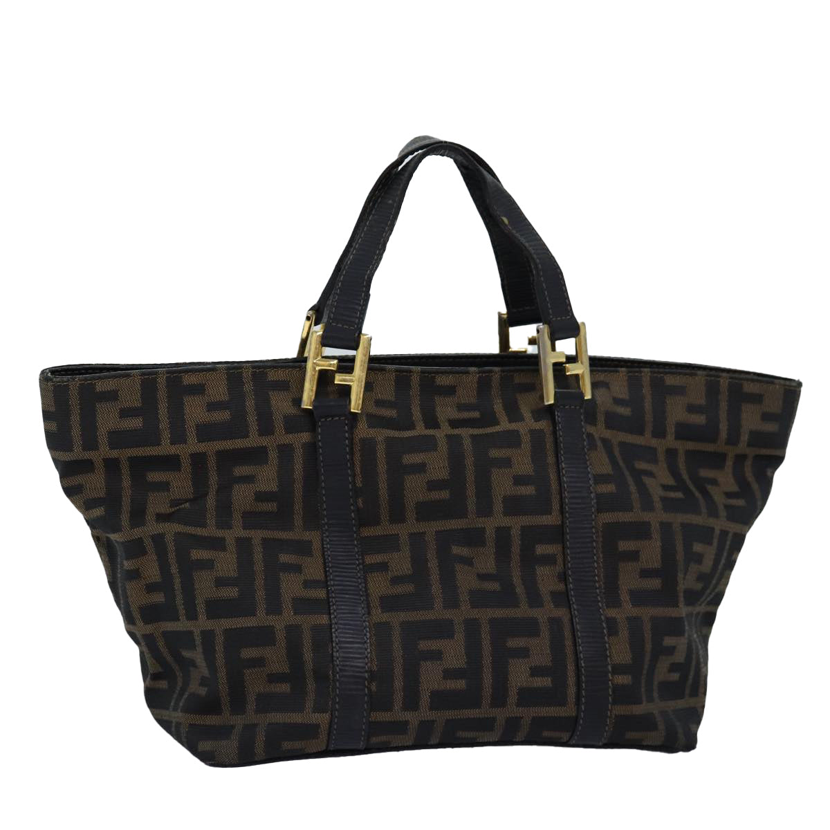 Luxury Fendi Zucca Canvas Hand Bag Brown Blackbs14328