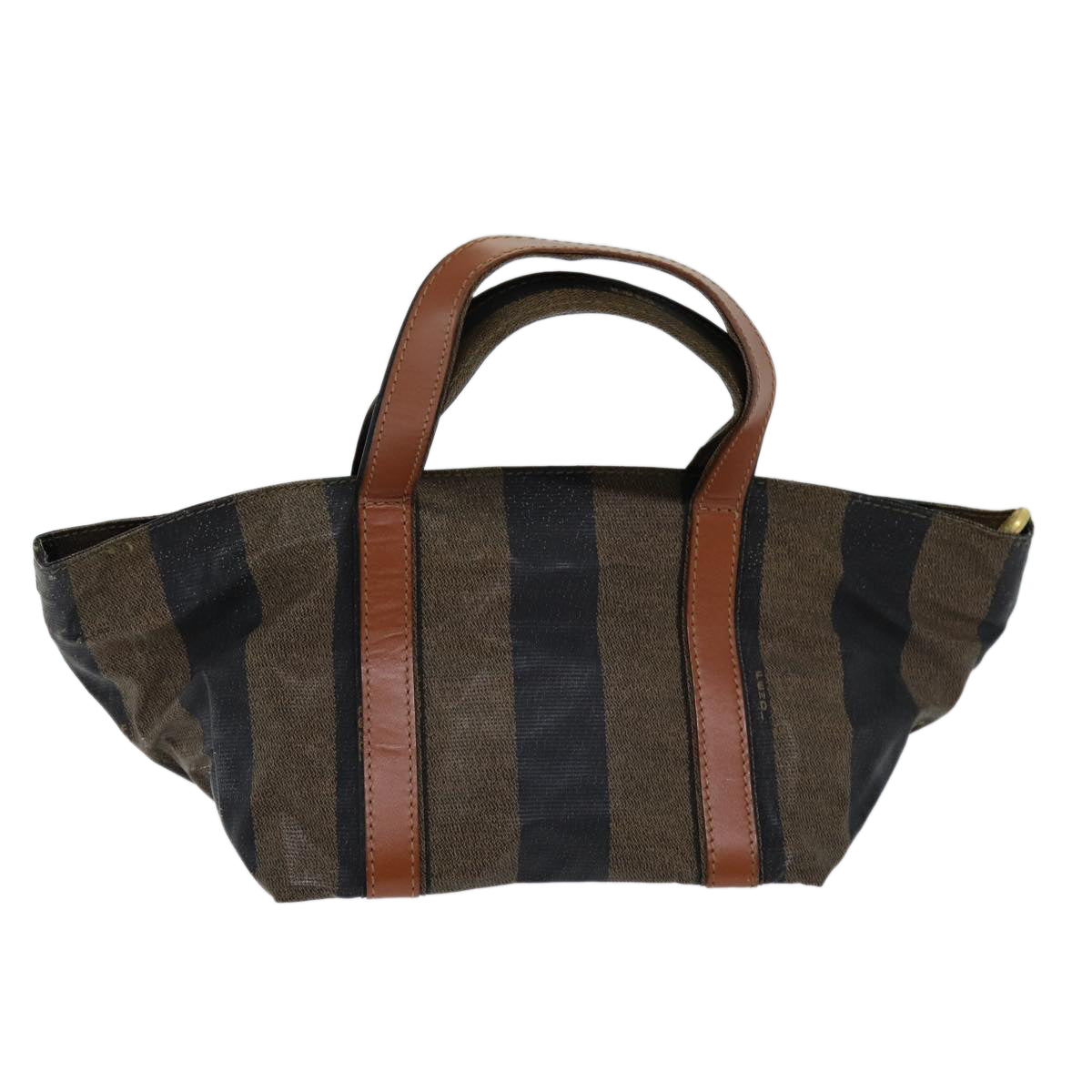 Luxury Fendi Pecan Canvas Hand Bag Brown Blackbs14372