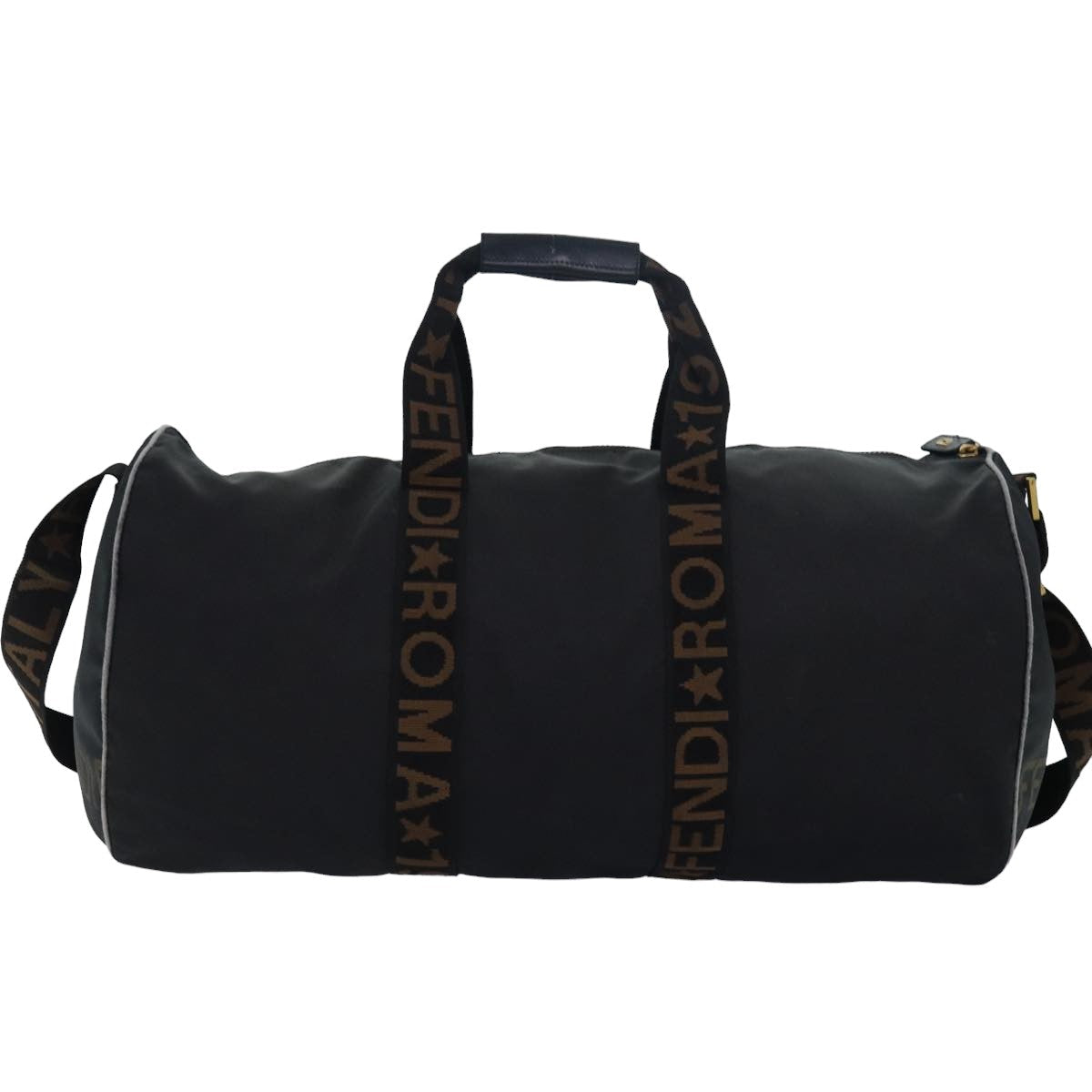 Luxury Fendi Boston Bag Nylon 2way Blackbs14394