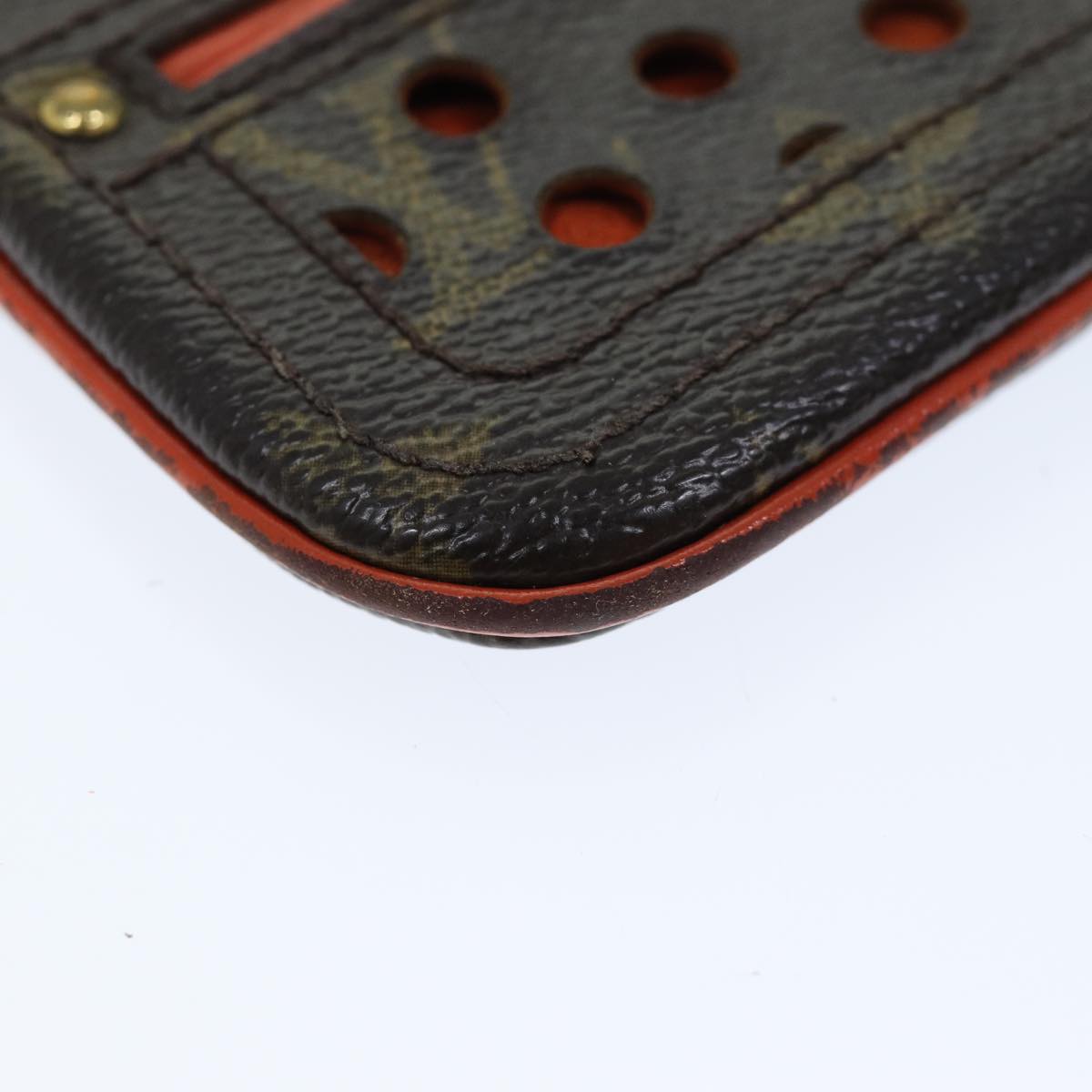 LOUIS VUITTON Monogram Perfo Pochette Cles Coin Purse Orange M95222 bs14414