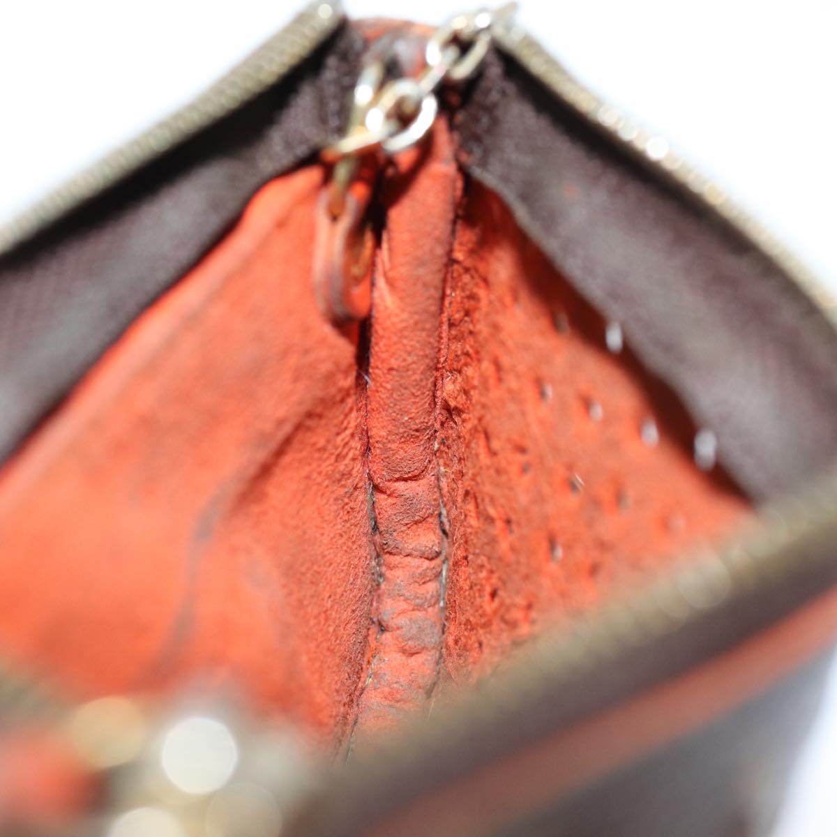 LOUIS VUITTON Monogram Perfo Pochette Cles Coin Purse Orange M95222 bs14414