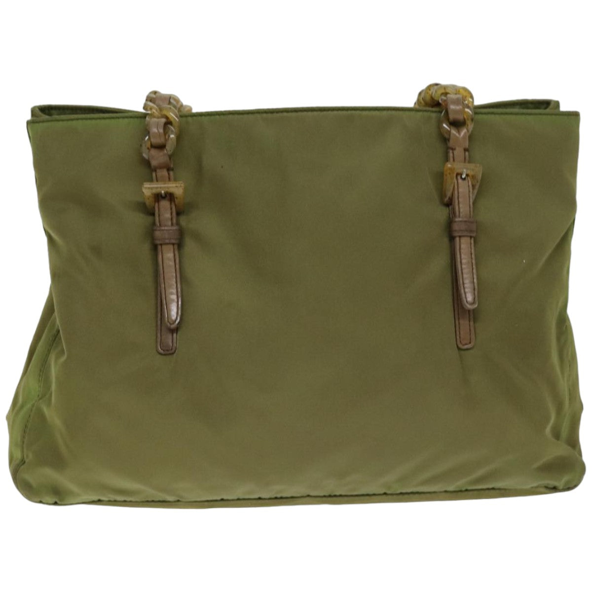 Luxury PradaChain Shoulder Bag Nylon Khaki bs14447