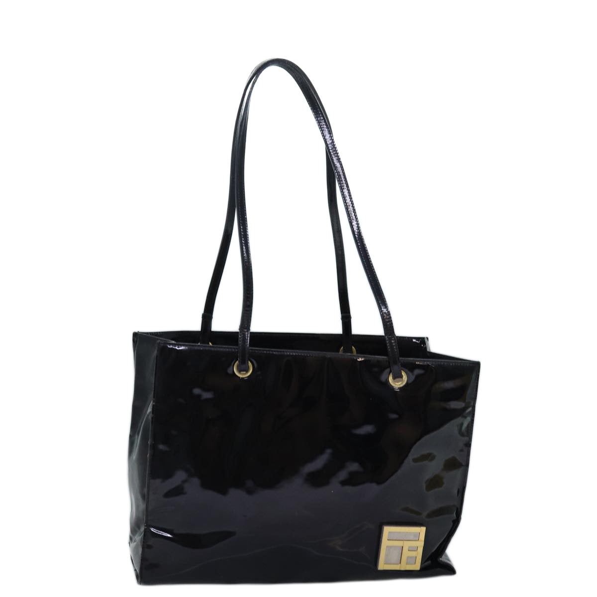 Luxury Fendi Tote Bag Enamel Blackbs14475
