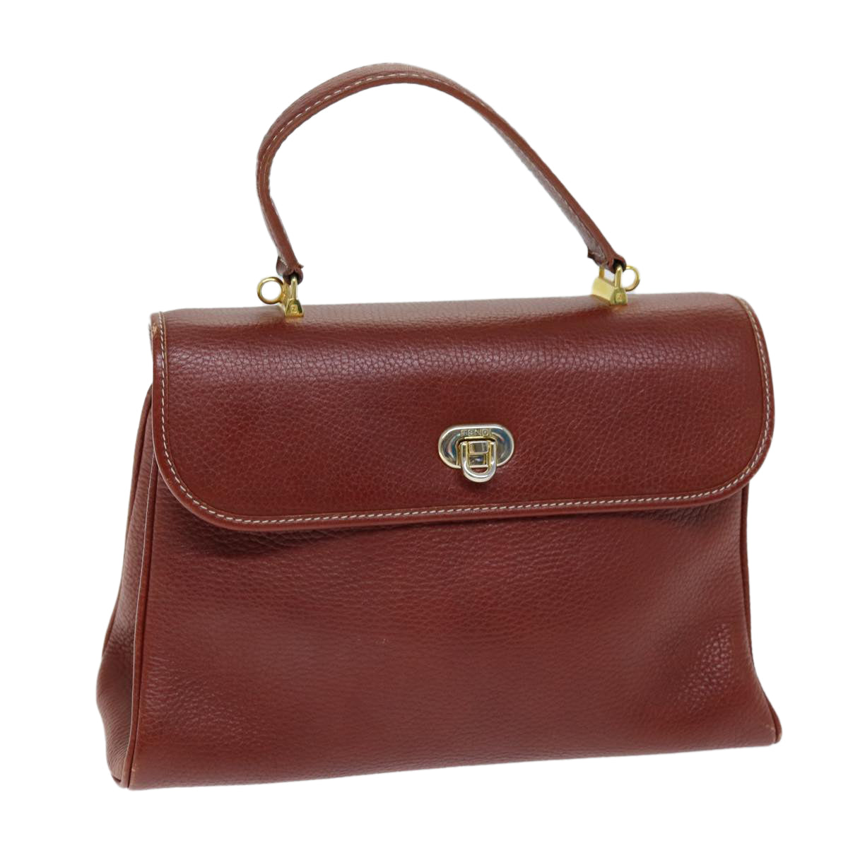 Luxury Fendi Hand Bag Leather Brownbs14477