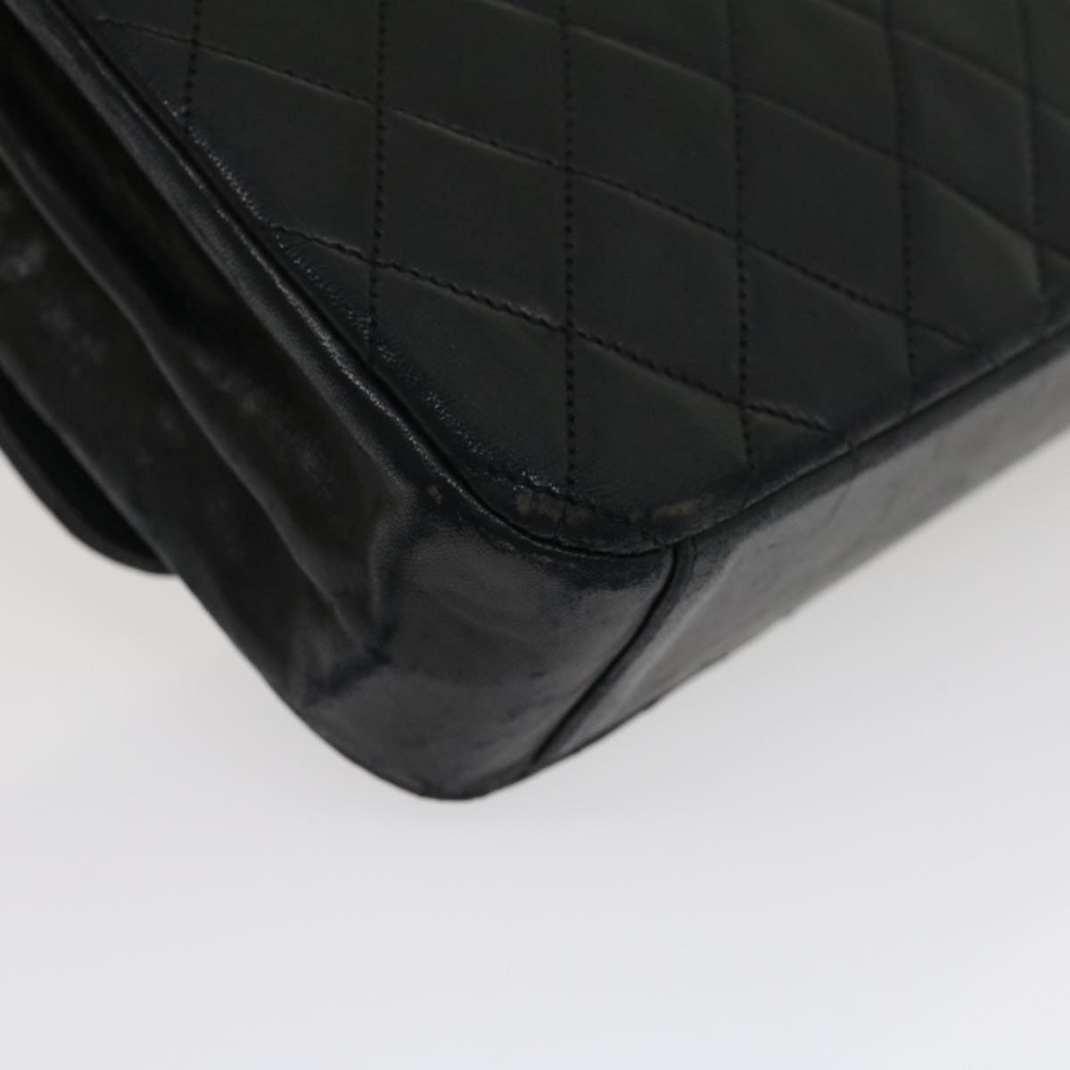 CHANEL Matelasse Chain Flap Shoulder Bag Lamb Skin Black CC  bs1447A
