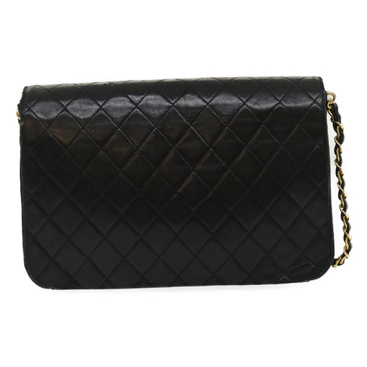 CHANEL Matelasse Chain Flap Shoulder Bag Lamb Skin Black CC  bs1447A