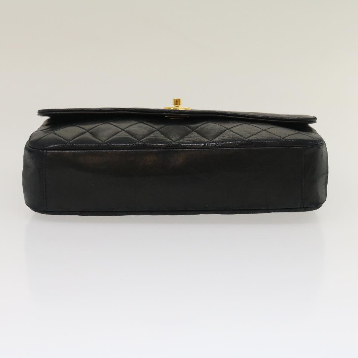 CHANEL Matelasse Chain Flap Shoulder Bag Lamb Skin Black CC  bs1447A