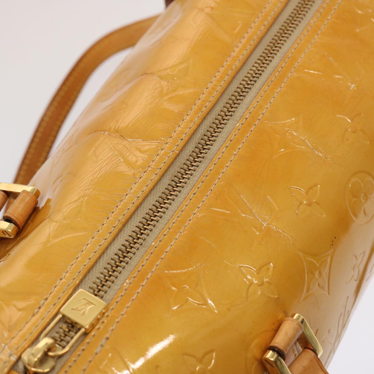 LOUIS VUITTON Monogram Vernis Bedford Hand Bag Beige M91006 LV bs14501