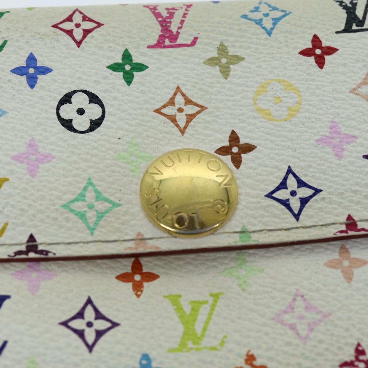 LOUIS VUITTON Multicolor Portefeuille Sarah Wallet White M93532 LV bs14528