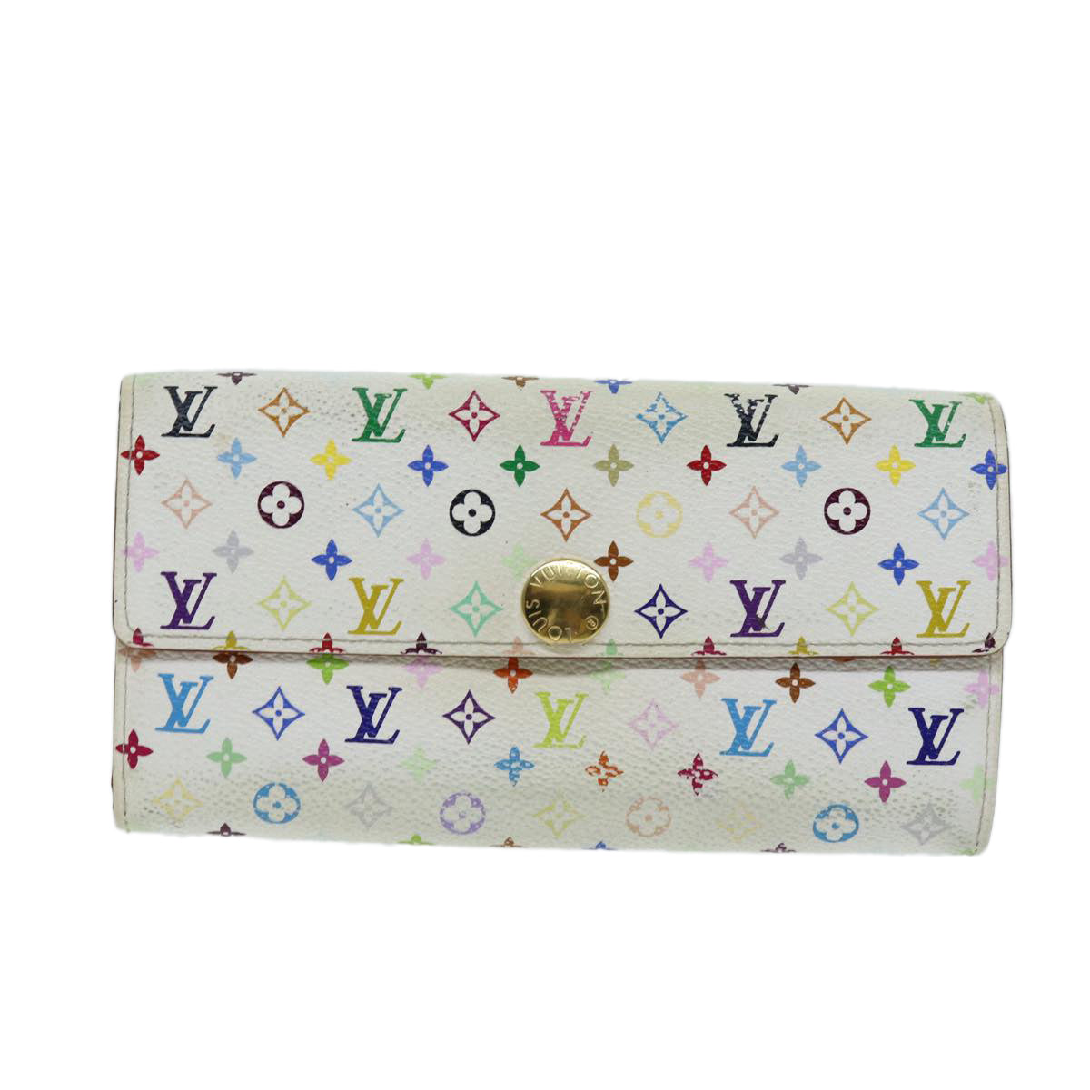 LOUIS VUITTON Multicolor Portefeuille Sarah Wallet White M93532 LV bs14528
