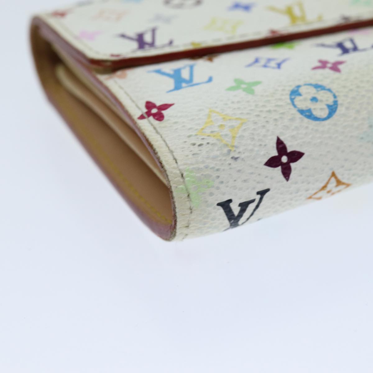 LOUIS VUITTON Multicolor Portefeuille Sarah Wallet White M93532 LV bs14528