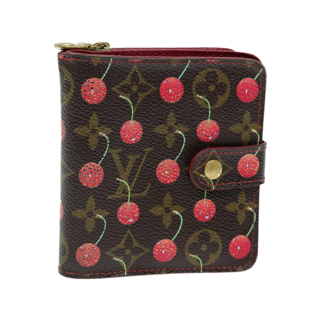LOUIS VUITTON Monogram Cherry Compact Zip Bifold Wallet M95005 LV bs14531