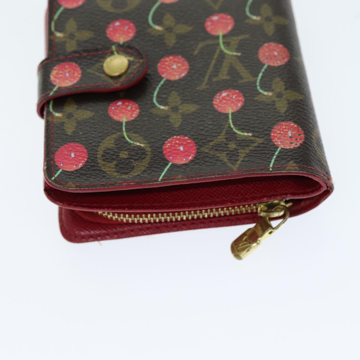 LOUIS VUITTON Monogram Cherry Compact Zip Bifold Wallet M95005 LV bs14531