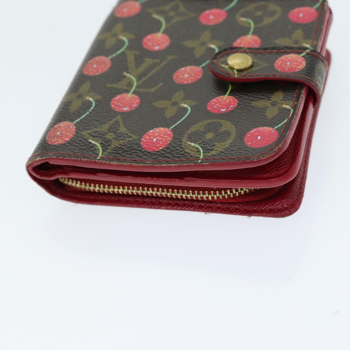 LOUIS VUITTON Monogram Cherry Compact Zip Bifold Wallet M95005 LV bs14531