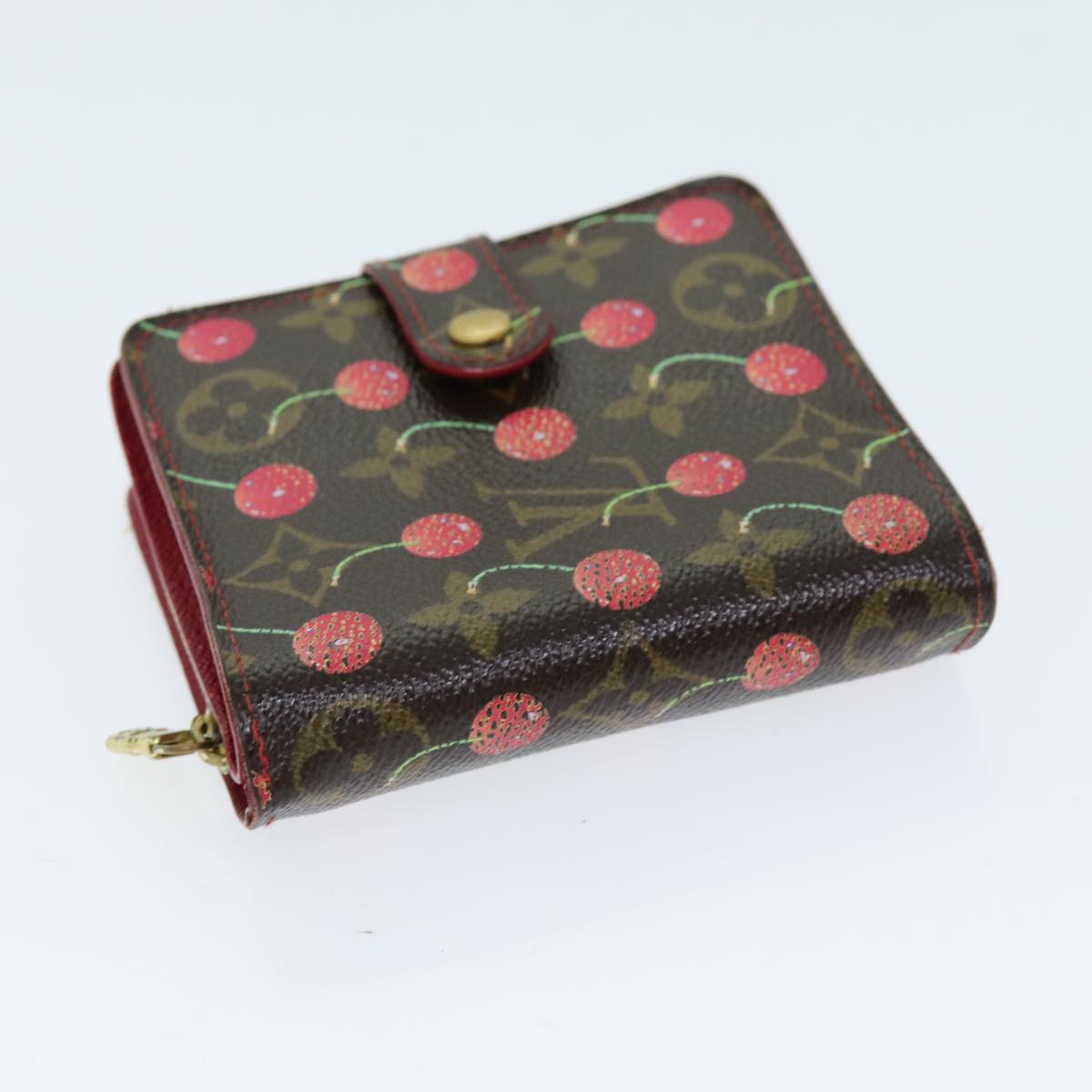 LOUIS VUITTON Monogram Cherry Compact Zip Bifold Wallet M95005 LV bs14531