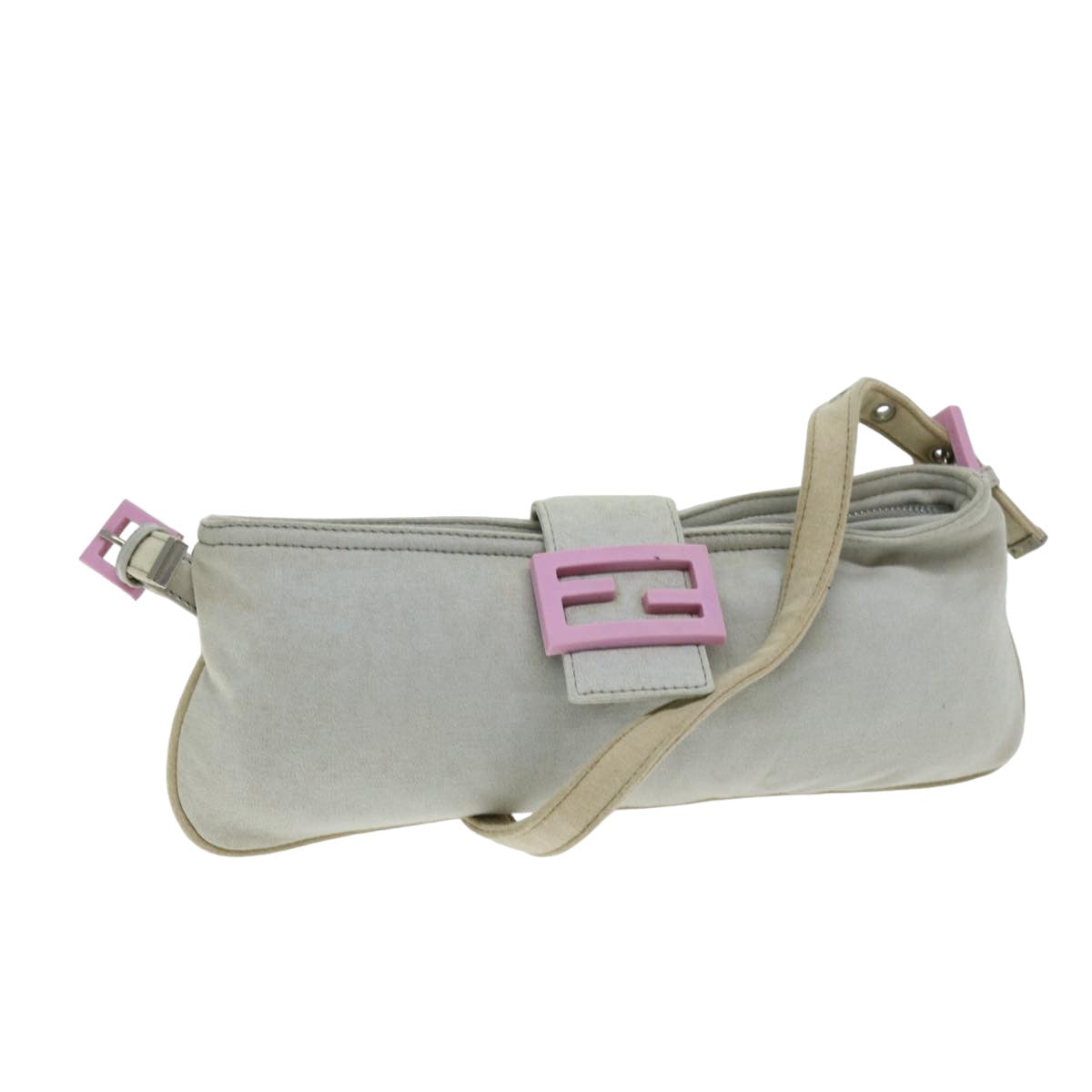 Luxury Fendi Mamma Baguette Shoulder Bag Cotton Graybs14545
