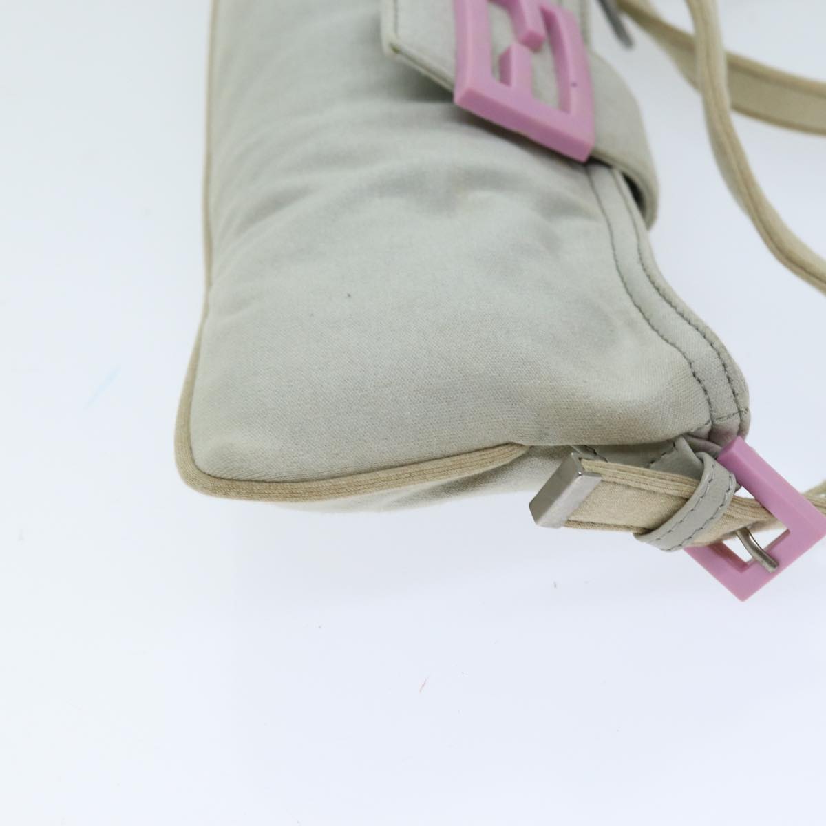 Luxury Fendi Mamma Baguette Shoulder Bag Cotton Graybs14545