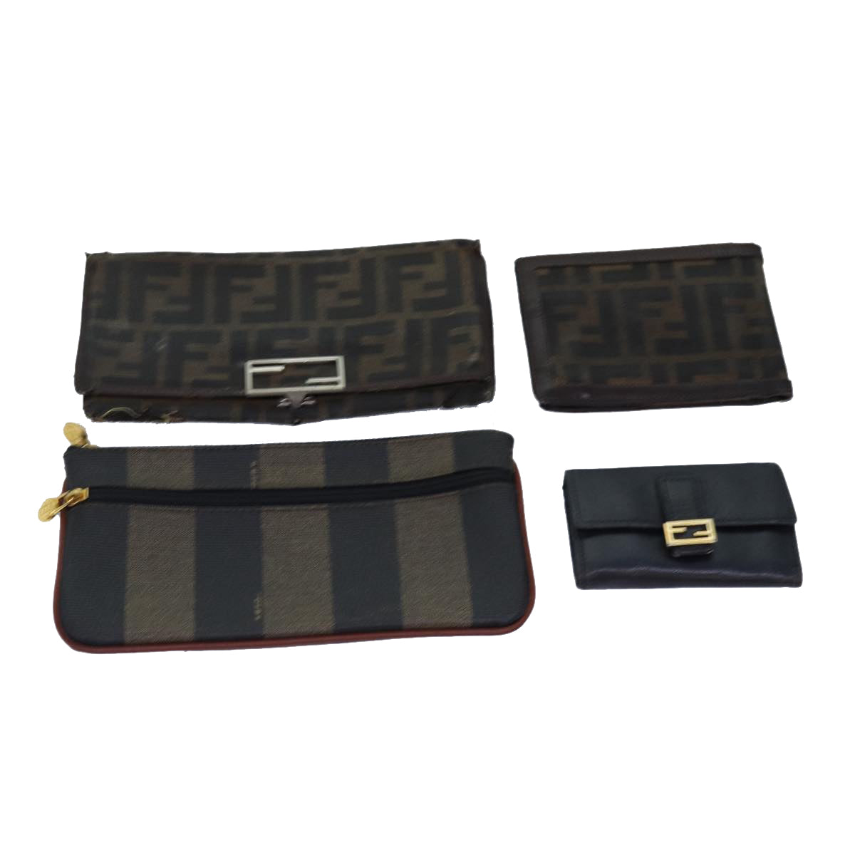 Luxury Fendi Zucca Canvas Pecan Canvas Key Case Wallet 4Set Black Brownbs14585