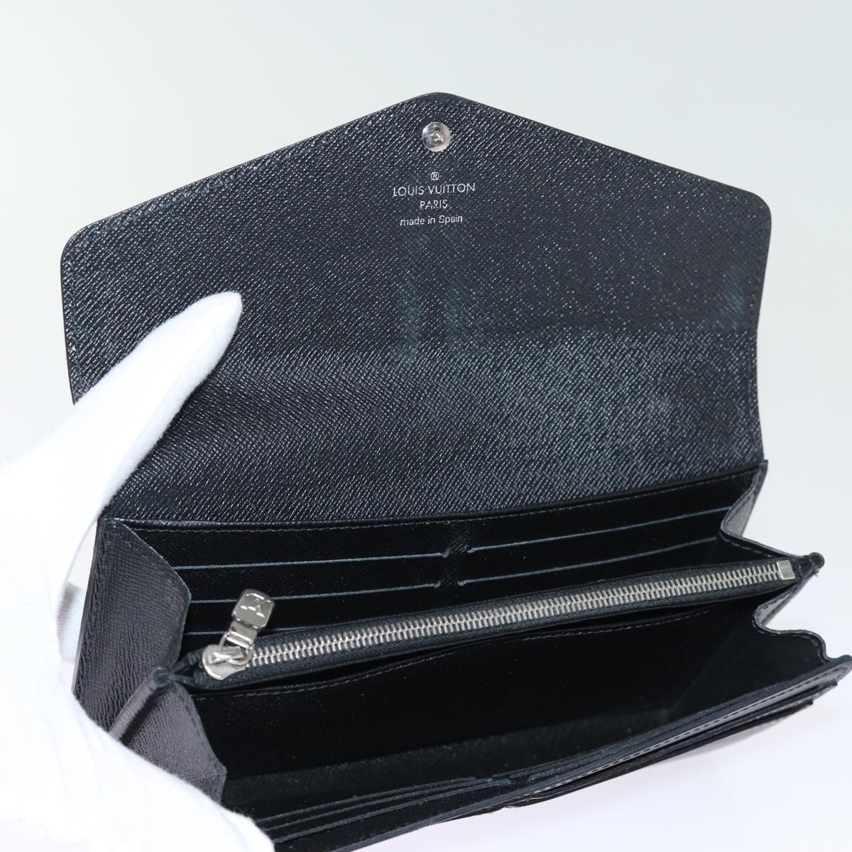LOUIS VUITTON Epi Portefeuille Josephine Long Wallet Black LV bs14636