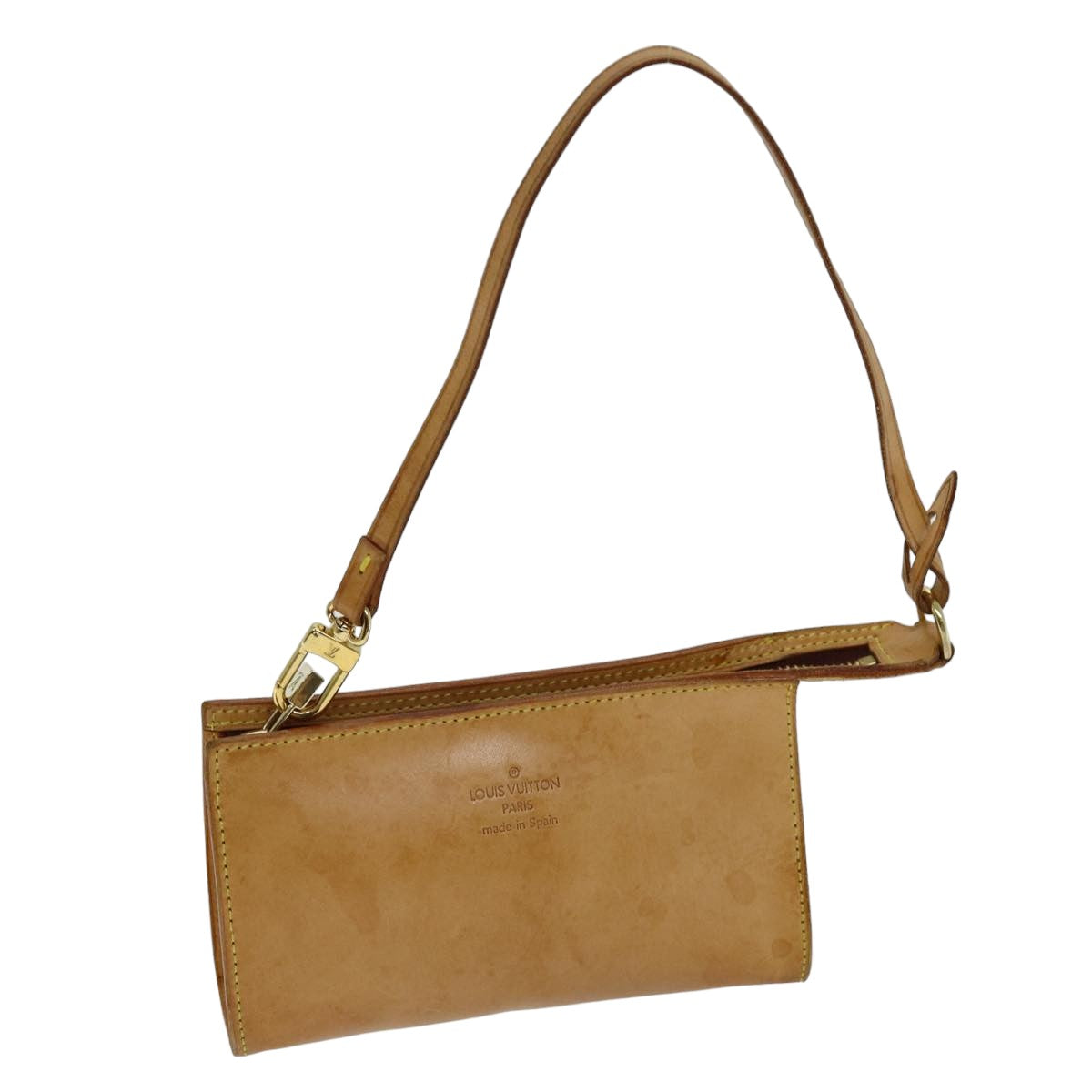 LOUIS VUITTON Nomad Accessory Pouch Leather Beige LV bs14705